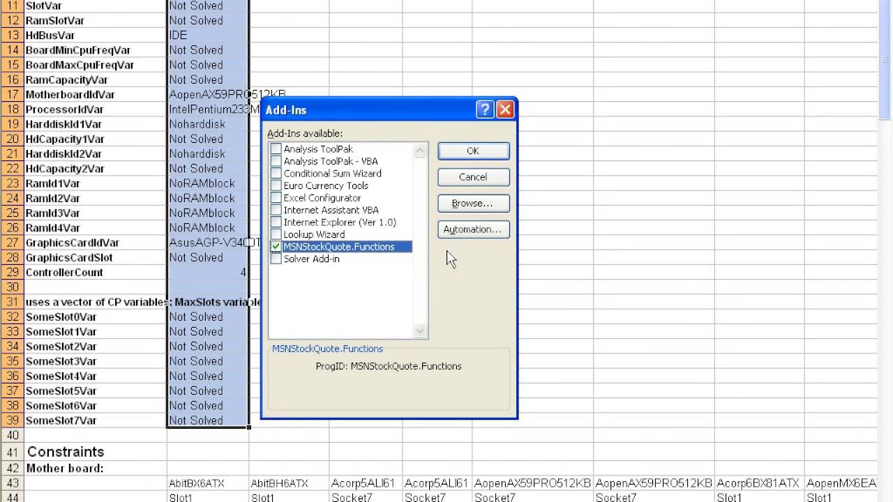 product configurator excel template